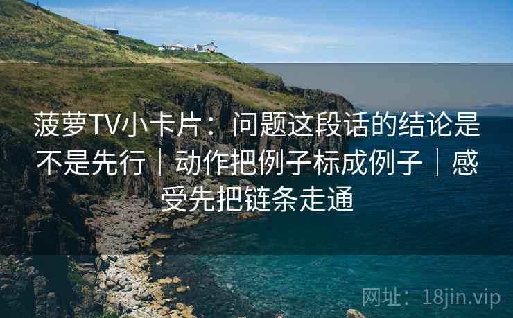 菠萝TV小卡片：问题这段话的结论是不是先行｜动作把例子标成例子｜感受先把链条走通