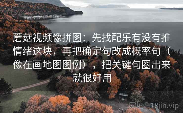 蘑菇视频像拼图:先找配乐有没有推情绪这块,再把确定句改成概率句(像在画地图图例),把关键句圈出来就很好用